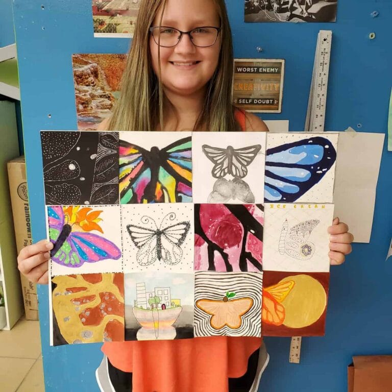 Best Art School Near Me | Student Butterfly Artwork